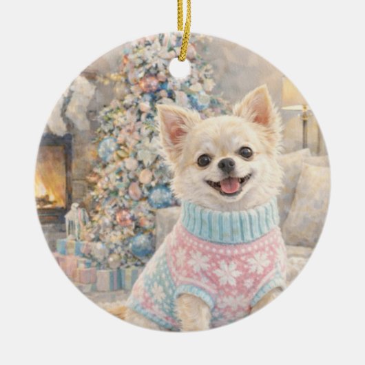 Chihuahua Christmas Ornament (Voorkant)