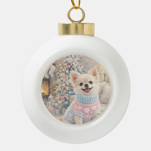 Chihuahua Christmas Ornament (Voorkant)
