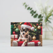 Chihuahua Christmas Puppy Feestdagenkaart (Staand voorkant)