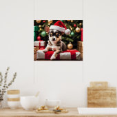 Chihuahua Christmas Puppy Poster (Keuken)