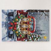Chihuahua Christmas Red Truck Holiday Legpuzzel (Horizontaal)