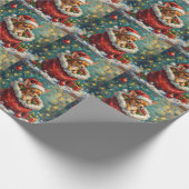 Chihuahua Christmas Santa Bag Adventure Cadeaupapier (Hoek)
