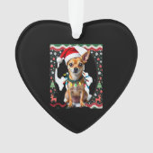 Chihuahua Christmas Santa Ugly Sweater Dog Lover X Ornament (voorkant)