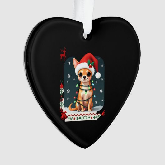 Chihuahua Christmas Santa Ugly Sweater Dog Lover X Ornament (voorkant)