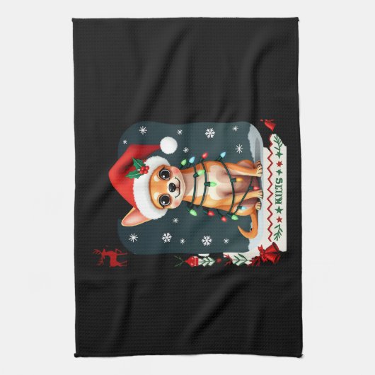 Chihuahua Christmas Santa Ugly Sweater Dog Lover X Theedoek (Verticaal)