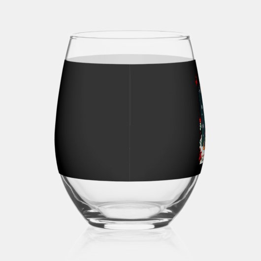 Chihuahua Christmas Santa Ugly Sweater Dog Lover X Wijnglas Zonder Voet (Rechts)