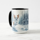 Chihuahua Christmas Snow Coffee Mok (Voorkant links)