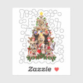 Chihuahua Christmas Tree Xmas For Chihuahua Dogs L Sticker (Vel)