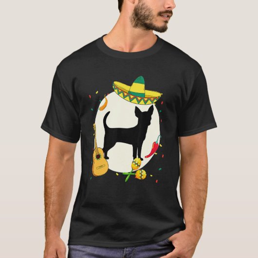 Chihuahua Cinco De Mayo Dog Puppy Mexican T-shirt (Voorkant)