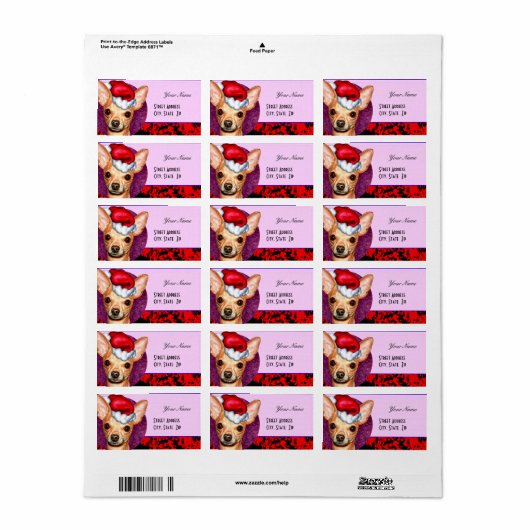 Chihuahua Claus Etiket (Full Sheet)
