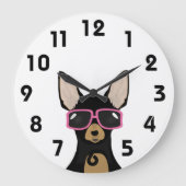 Chihuahua Clock Grote Klok (Voorkant)
