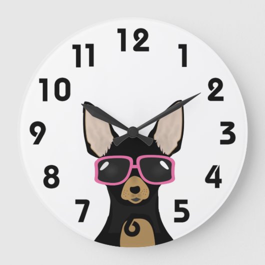 Chihuahua Clock Grote Klok (Voorkant)