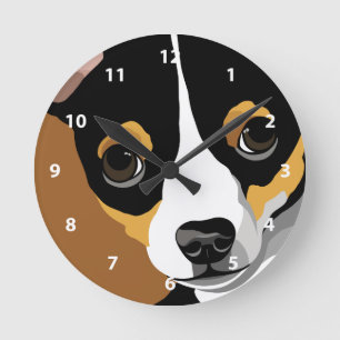 Chihuahua Clocks Ronde Klok