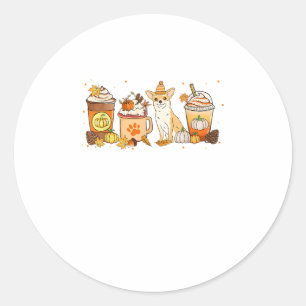 Chihuahua Coffee Pumpkin Spice Hondenliefhebber He Ronde Sticker