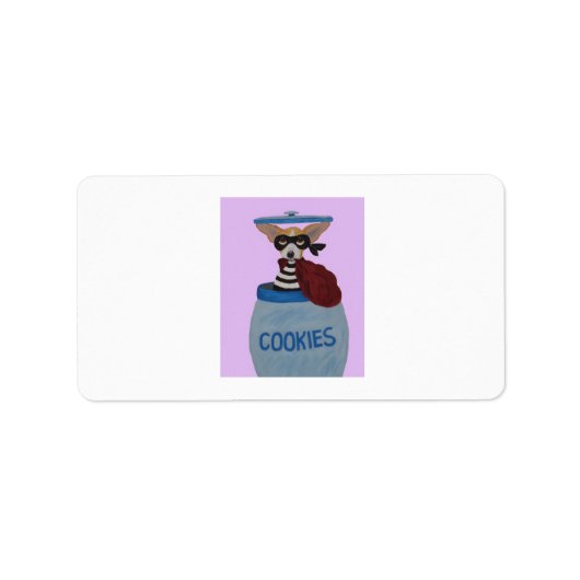 Chihuahua Cookie Dief Etiket (Voorkant)