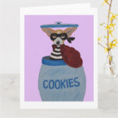 Chihuahua Cookie Dief Kaart (Gele Bloem)