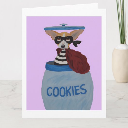 Chihuahua Cookie Dief Kaart (Voorkant)