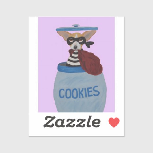 Chihuahua Cookie Dief Sticker (Vel)