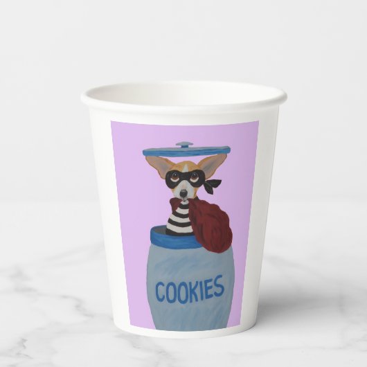 Chihuahua Cookie Thief Papieren Bekers (Achterkant)