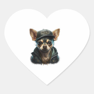 Chihuahua Cool Dog Rap Hip-Hop Gangster Hart Sticker