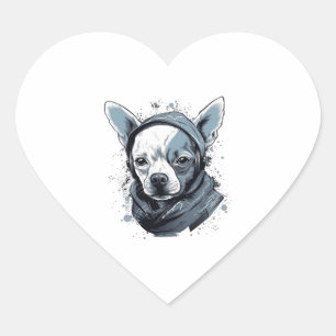 Chihuahua Cool Dog Rap Hip-Hop Gangster Hart Sticker