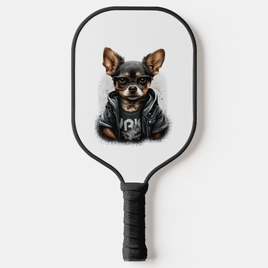 Chihuahua Cool Dog Rap Hip-Hop Gangster Pickleball Paddle (Voorkant)