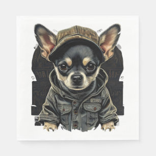 Chihuahua Cool Dog Rap Hip-Hop Gangster Servet