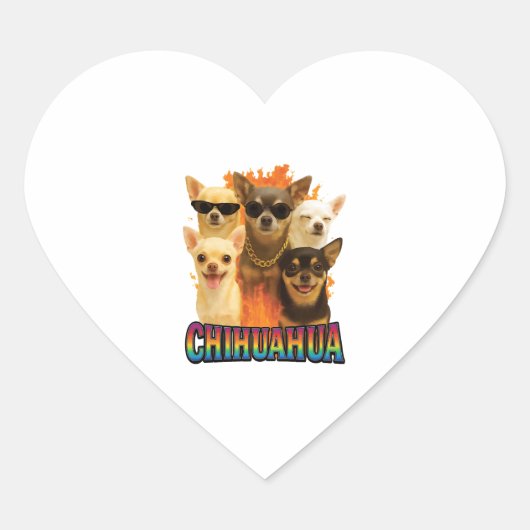 Chihuahua Copy Hart Sticker (Voorkant)