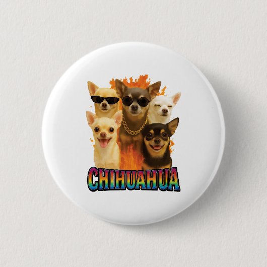 Chihuahua Copy Ronde Button 5,7 Cm (Voorkant)