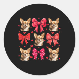 Chihuahua Coquette Strik Chihuahua Liefhebber Hond Ronde Sticker