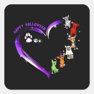 Chihuahua Costume Happy Halloween Shirt Funny Dog Vierkante Sticker