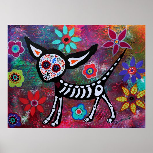 CHIHUAHUA COUPLE DAY OF THE DOAD POSTER (Voorkant)