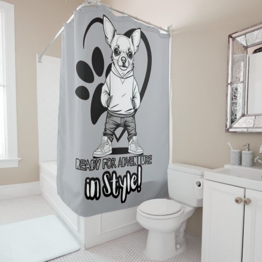 Chihuahua Couture: Street Style Edition Douchegordijn (In situ)