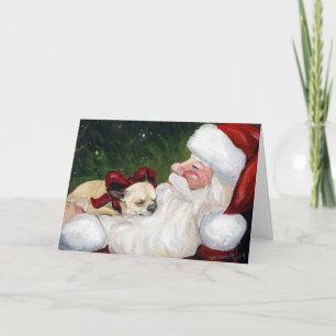 "Chihuahua Cozy Christmas" Dog Art Wenskaart Feestdagen Kaart