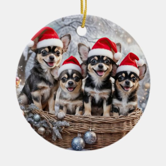 Chihuahua Cute Christmas Holiday Keramisch Ornament (Voorkant)