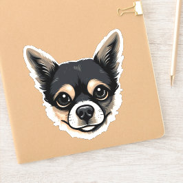 Chihuahua Cute Dog Face Puppy Cartoon Contour Sticker