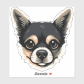 Chihuahua Cute Dog Face Puppy Cartoon Contour Sticker (Vel)