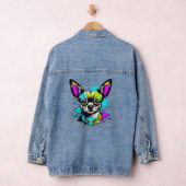 Chihuahua Cyberpunk stijl Art Hondenliefhebber Denim Jacket (Hangar)