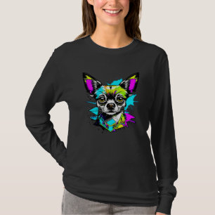 Chihuahua Cyberpunk stijl Art Hondenliefhebber T-shirt