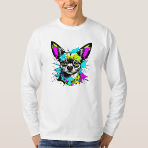 Chihuahua Cyberpunk stijl Art Hondenliefhebber T-shirt