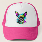 Chihuahua Cyberpunk stijl Art Hondenliefhebber Trucker Pet (Voorkant)