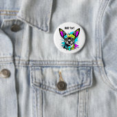 Chihuahua Cyberpunk stijl Kunst Gepersonaliseerd Ronde Button 5,7 Cm (In situ)