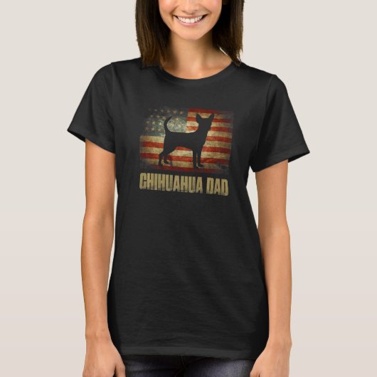Chihuahua Dad -American Flag Patriotic Chih T-shirt (Voorkant)