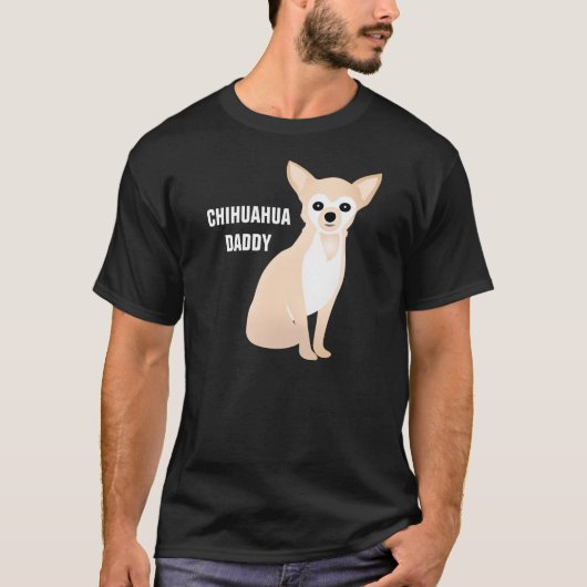 Chihuahua Dad Custom Text Cartoon Chi T-shirt (Voorkant)