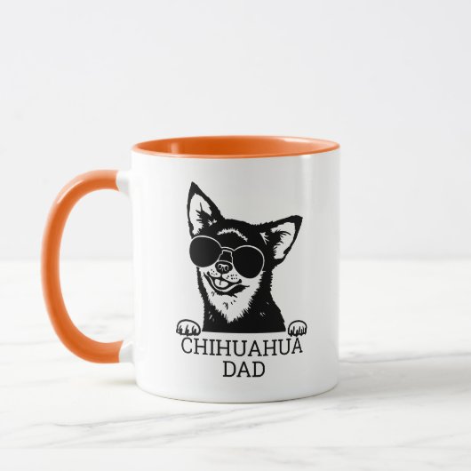 Chihuahua Dad Wearing Glasses Vaderdag Mok (Links)