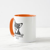 Chihuahua Dad Wearing Glasses Vaderdag Mok (Voorkant links)