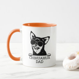 Chihuahua Dad Wearing Glasses Vaderdag Mok