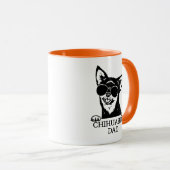 Chihuahua Dad Wearing Glasses Vaderdag Mok (Voorkant rechts)