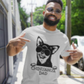 Chihuahua Dad Wearing Glasses Vaderdag T-shirt