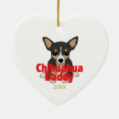 Chihuahua Daddy Black Tan Dog Datum Keramisch Ornament (Achterkant)